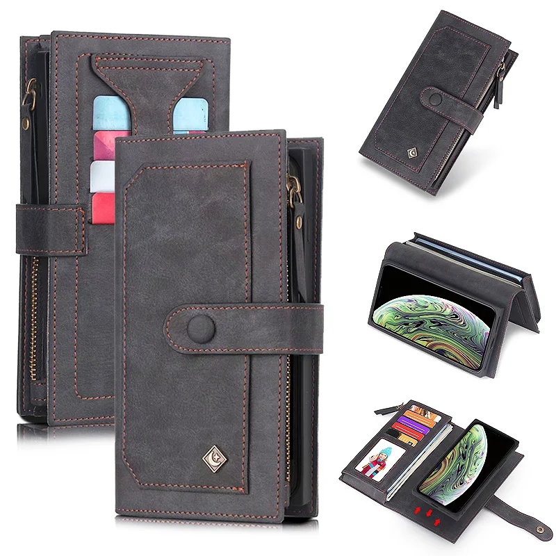 

Square Wallet Case For iPhone 6 6s 7 8 Plus X Xs Max Xr PU Leather Card Slot Flip Stand Cover For Samsung S8 S9 Plus Note 8 9