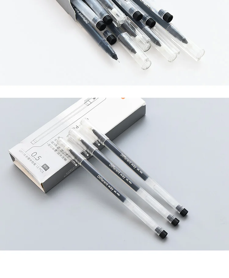 12 шт./кор. простой гелевая ручка 0,5 мм черная ручка студент экспертизы обучения ручка черный/красный/синий чернилами Канцелярские Принадлежности