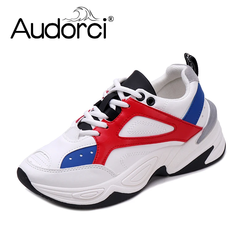 

Audorci 2018 Autumn Fashion Women Borad Shoes Woman Casual Lace-up Sneakers Female Outdoor Walking Sport Flats Shoe Size 35-40