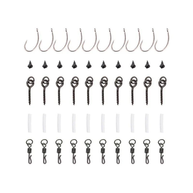 

50 PCS Fishhooks Ordinary fox hook screw set of 50 is durable and convenient to use multi-function outdoor fishing hook