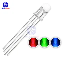 100 шт/партия 4 Pin RGB светодиодный диодные фонари красный/зеленый/синий прозрачный Круглый общий катод освещение лампы электронные компоненты