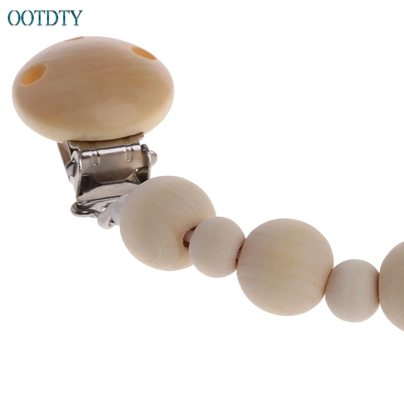 New Baby Natural Wooden Beaded Pacifier Holder Clip Nursing Teether Dummy Chain Gift #330 New Baby Natural Wooden Beaded Pacifier Holder Clip Nursing Teether Dummy Chain Gift #330