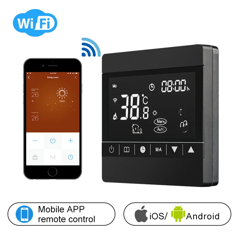

WIFI Thermostat Smart Thermostat Gas Boiler/Watre/Electric Floor Heat WIFI Controlled Thermostat Voice 16A/3A LCD