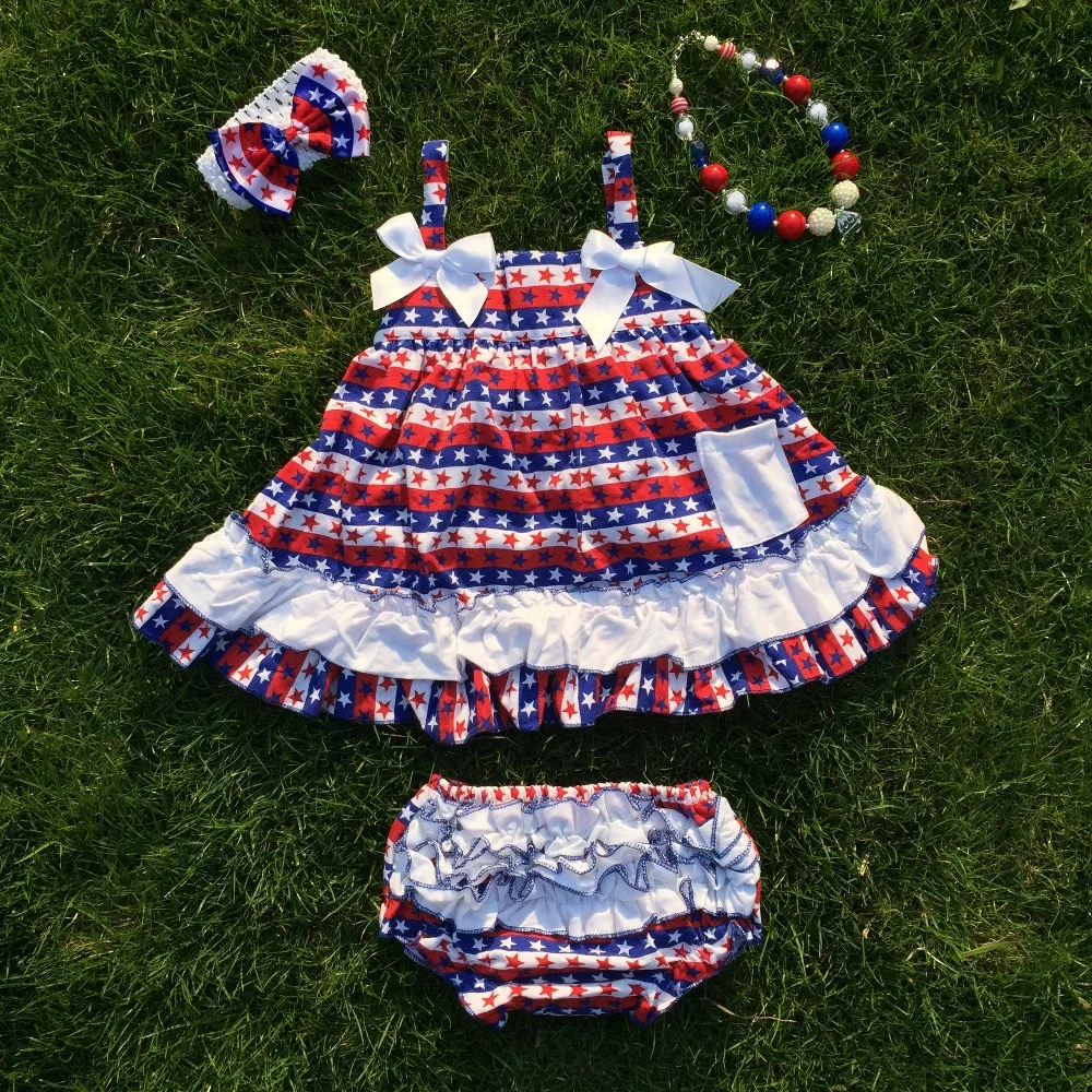 

2016 baby Kid 4th of July Patriotic petticoat May Memorial day outfit baby girl fourth of july swing outfits July 4th swing tops