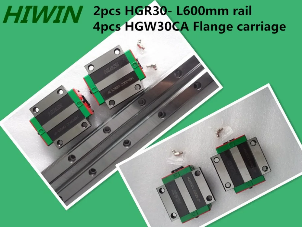 

Original HIWIN Linear Guide 2pcs HGR30 -L600mm Rail + 4pcs HGW30CA flange Carriages for CNC Router