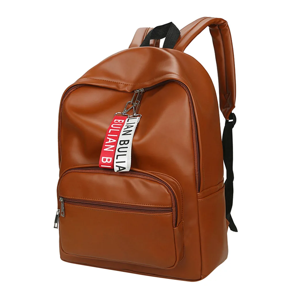 Aelicy, модный парный рюкзак для подростков, мальчиков и девочек, черный/коричневый, школьная сумка из искусственной кожи, женский рюкзак в консервативном стиле, мужской рюкзак - Цвет: BW