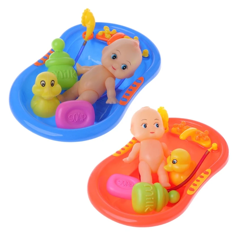 Детская ванна с детской куклой, детская игрушка для купания, Плавающие Игрушки для раннего развития