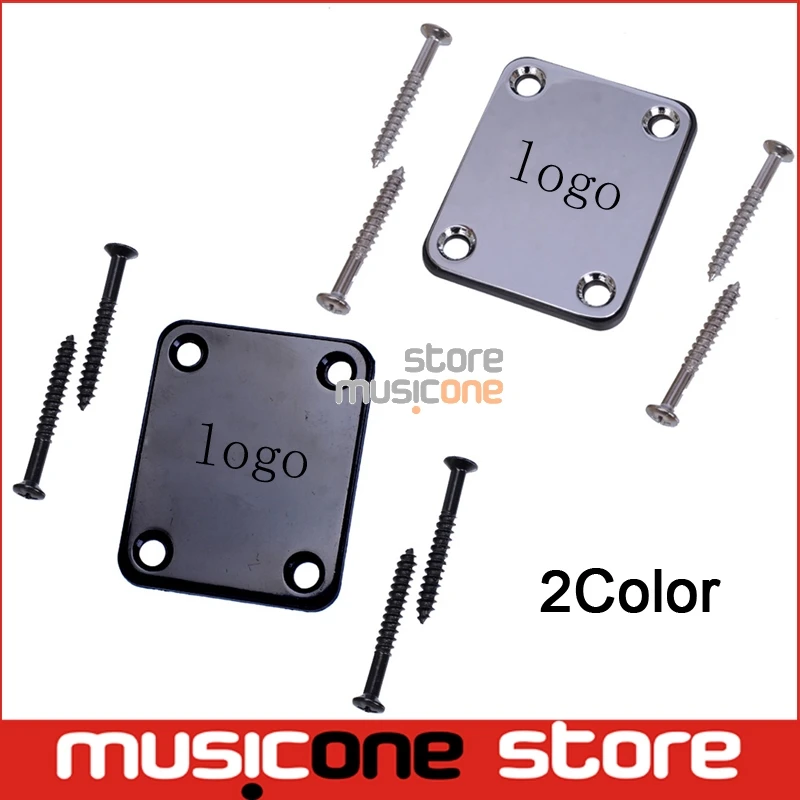 Black Chrome Electric Guitar Neck Plate Neck Plate Fix Tele Telecaster Guitar Neck Joint Board