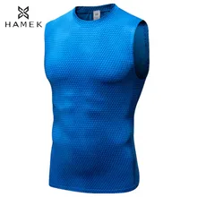 Мужской компрессионный жилет с О-образным вырезом для бега, дышащий, закрывающий кожу, спортивный джемпер для баскетбола, футбола, рубашки без рукавов, спортивный топ для фитнеса