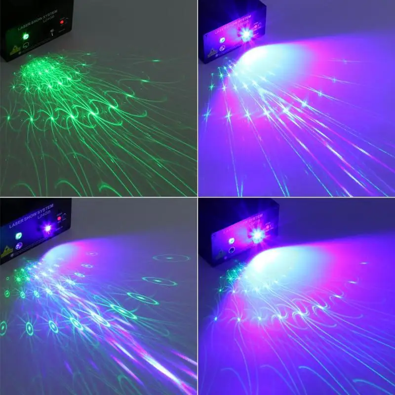 

24 Patterns LED Laser Projector Sound Control Rotating Professional Stage Light Christmas Wedding Party DJ Disco Lamp US Plug