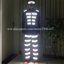 Fashion Colorful Led Light Robot Suit LED Luminous Clothing Dance Costume Stage Props For Party Supplies