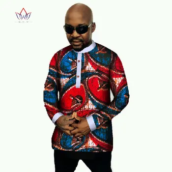 

Summer Men Shirts Long Sleeve 2017 African Men Dashiki Men Shirts Long Sleeve Shirts Plus Size African Clothing 6XL BRW WYN59