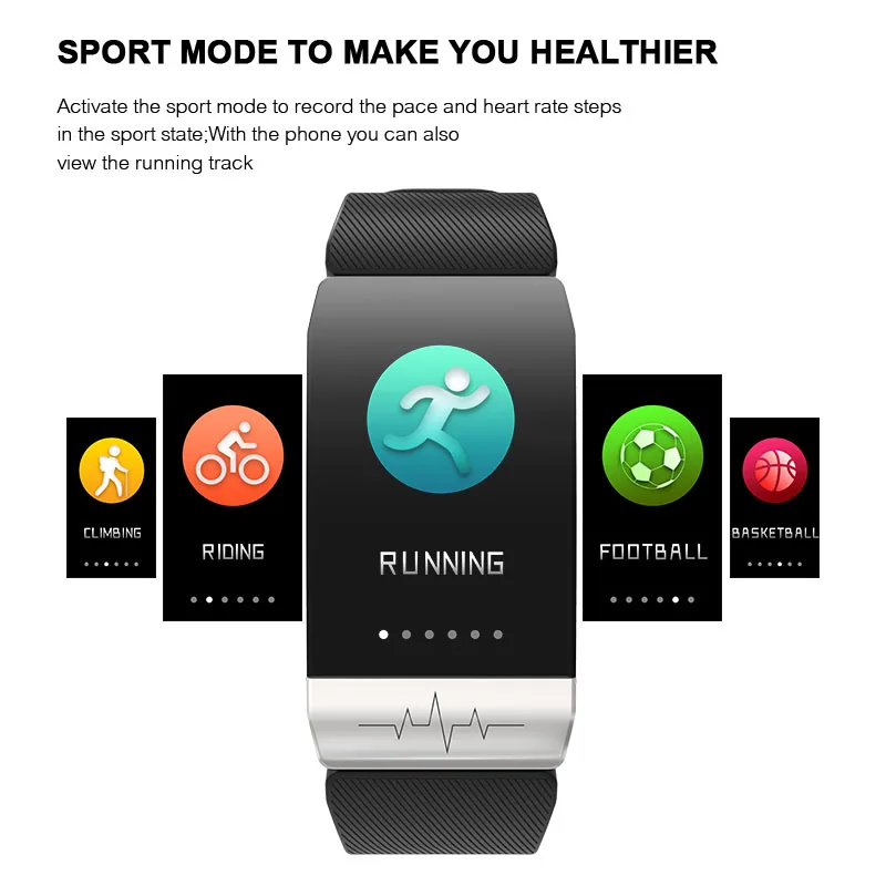  New Smart Bracelet ECG+PPG Sleep Monitor Fitness Tracker Blood Pressure Waterproof Watch Weather Fo - 33058718269