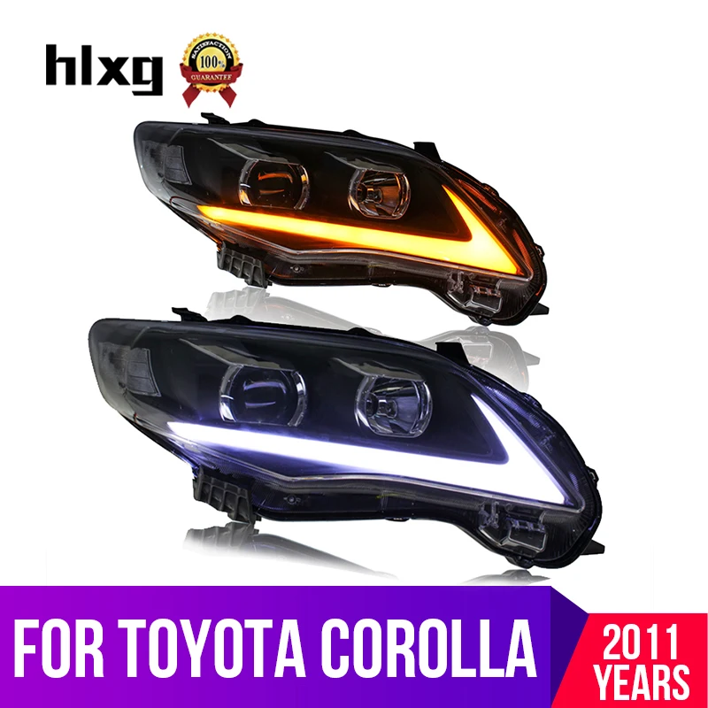 Hlxg 2 шт. автомобильный Стайлинг Головной фонарь чехол для Toyota Corolla фары 2011