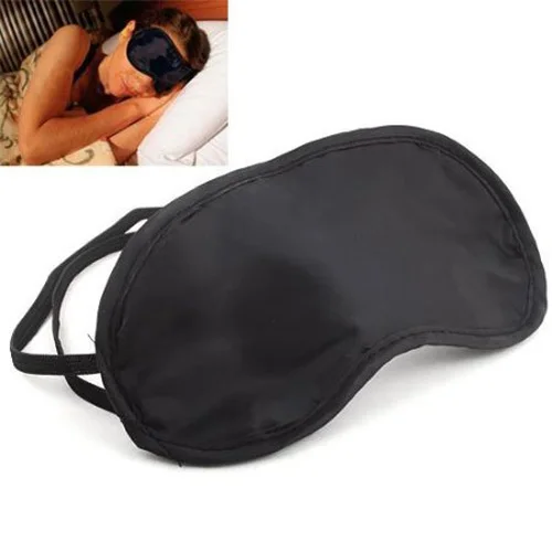 100% полиэфирная маска для глаз/маска для сна с наполнением полиэфирной нитью-черный + бесплатная кабельная стяжка