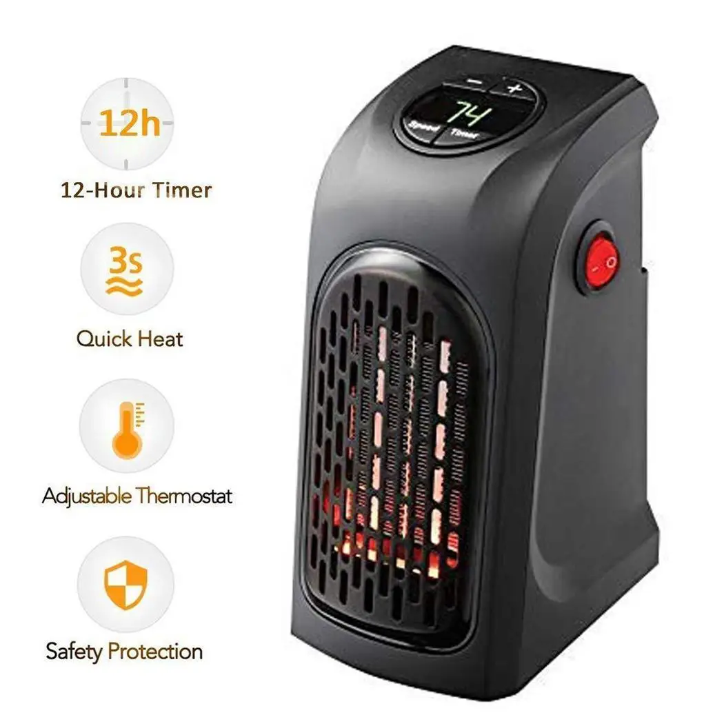 

Winter Warm Heater Home Office Dormitory Mini Portable Heater Mechanical Remote Control Dual Use Adjustable Electric Warmer