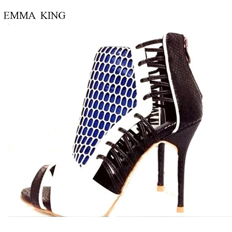 

2019 New Rome Style Women Sandals Summer Cross-tied Peep Toe Stage Shoes Woman 11 cm Stiletto High Heels Gladiator Sandals Shoes