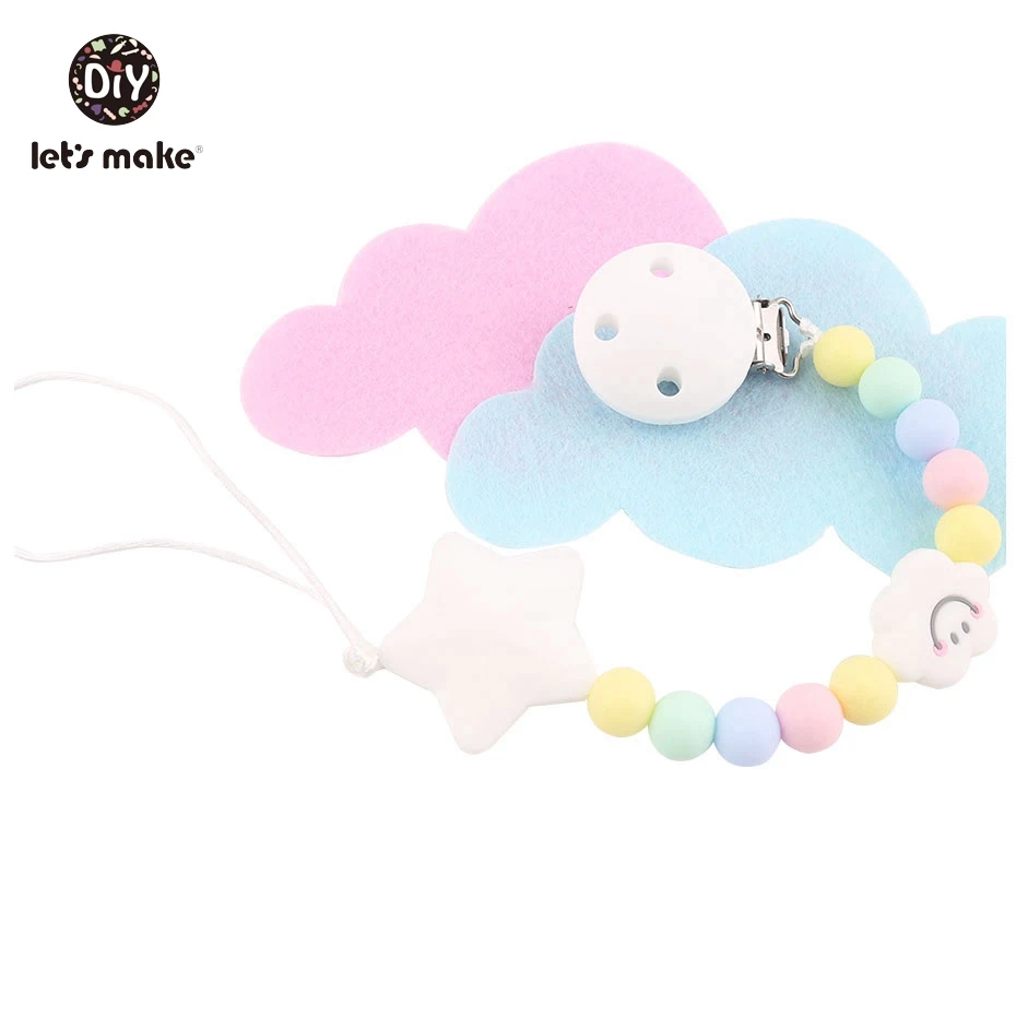 Let's Make 100 шт Siilicone Cloud Beads безопасная и натуральная сенсорная игрушка для прорезывания зубов интерактивные игрушки DIY аксессуары для прорезывания зубов