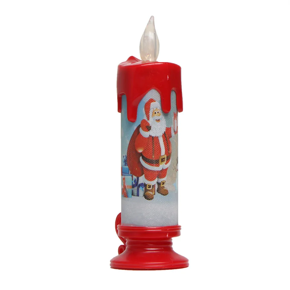 Christmas santa Candle Christmas snowman Candle Electronic Light LED Candle For New year Decorations for party Christmas gift#25