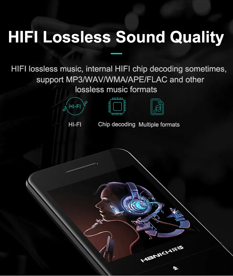 HBNKH Bluetooth MP3-плеер Радио FM Портативный Hifi MP3 видео плеер Диктофон 2,4 дюймов штекер для экрана-в плееров Поддержка электронной книги