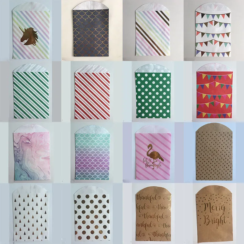 

10Pcs 12*19cm High Quality Wedding Party Supplies Kraft Paper Christmas Decor Food Storage Bags Gold Foil Candy Box Gift Bag