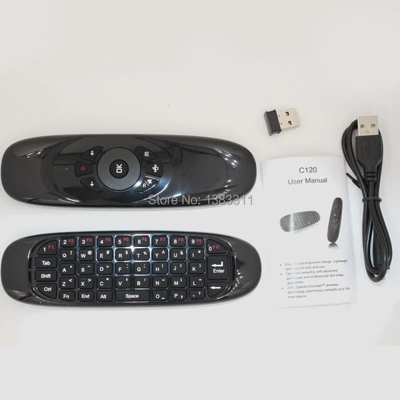 C120 Fly Air Mouse 3 осевой сенсор гироскоп ручная клавиатура комбо для Smart Tv Box