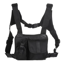 Outdoor Vest Chest Rig Black Chest Front Pack Pouch Rig Carry For Two Way Radio Walkie Talkie Outdoor Vest Chest Rig Black Chest Front Pack Pouch Rig Carry For Two Way Radio Walkie Talkie
