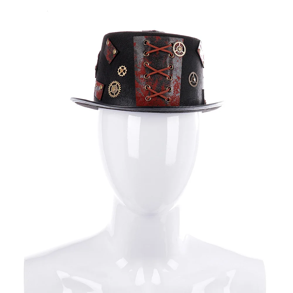 H& ZY Винтаж карнавальные вечерние для мужчин и женщин пара панк стиль Косплей купол котелок черный стимпанк шляпа с шестерни