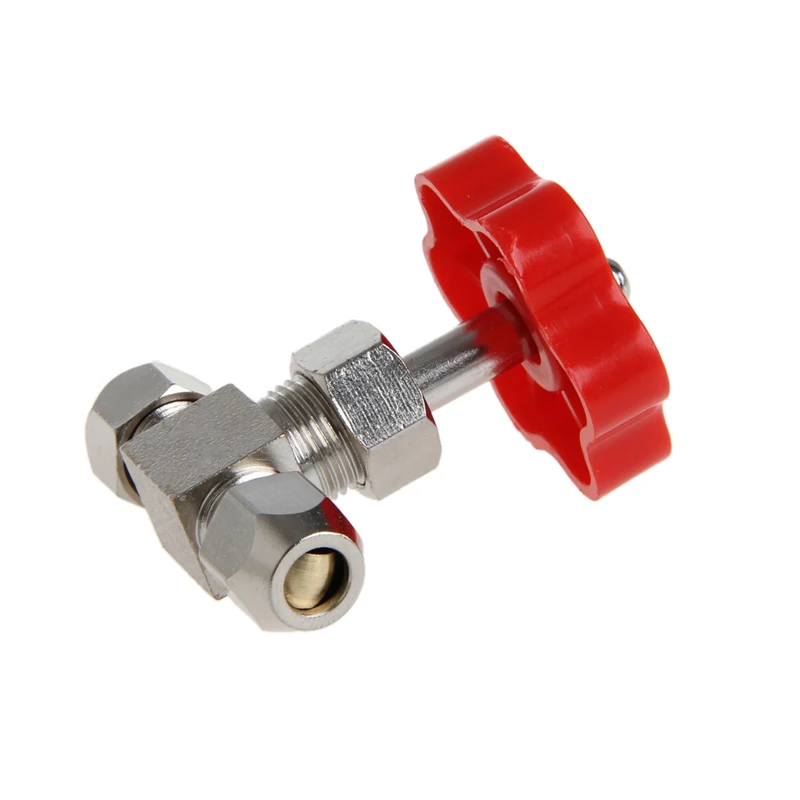 Specification : 6mm YINGJUN Valves 1Pc Durable Tube Nickel-Plated Brass Plug Needle Valve OD 6mm/8mm/10mm 