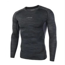 Мужская футболка для бега с длинным рукавом, Мужские Термо-мышечные тренажеры для фитнеса, бодибилдинг компрессия, спортивные тренировочные колготки, футболки