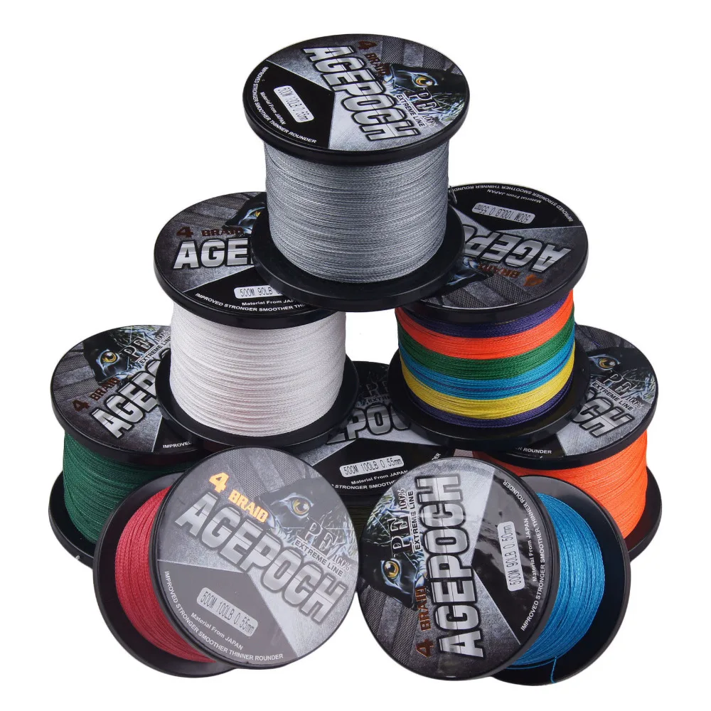 2016 New 500m 4 strand braided fishing line .6 80lb,all colors
