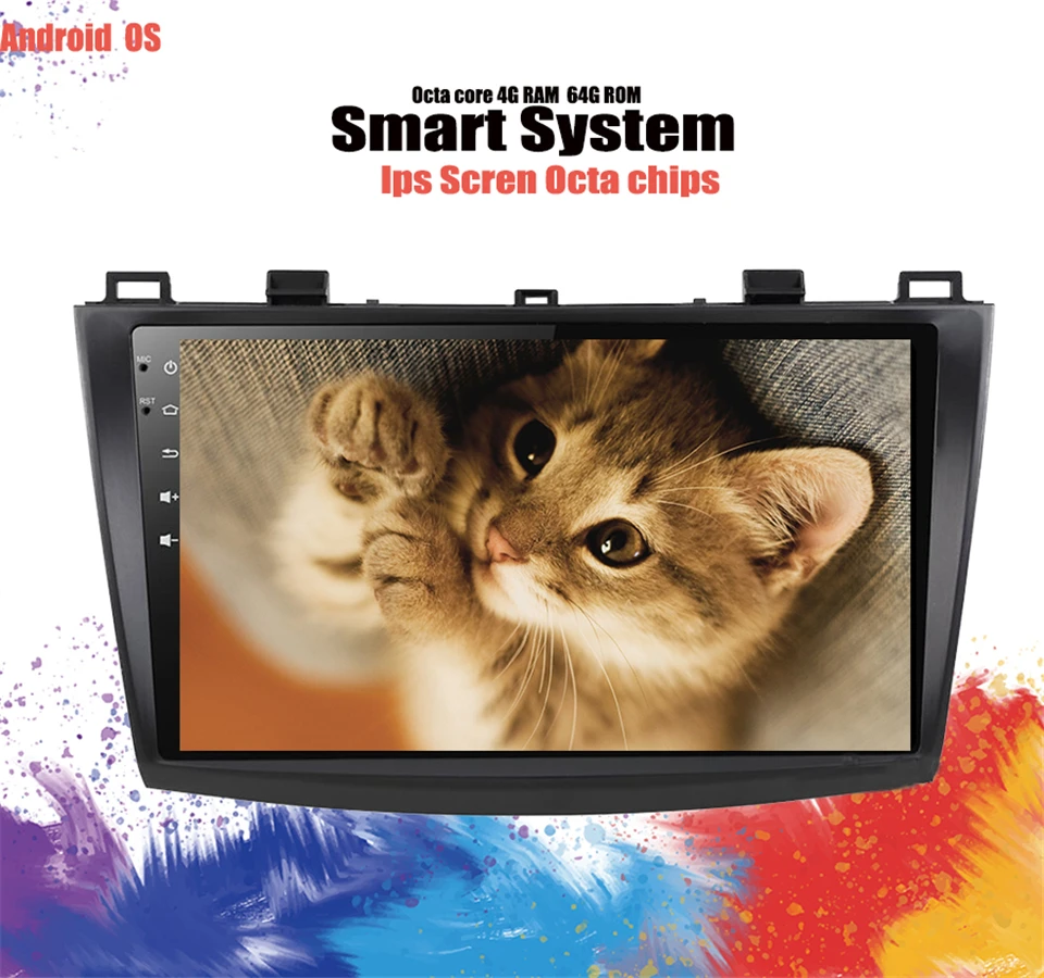 Sale 4GB+64GB Android 9.1 9" Car GPS Navigation Radio Multimedia Player for 2009-2012 MAZDA 3 support DVR DAB+ TV tuner 4G Carplay 4