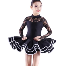 Детская Костюмы для латиноамериканских танцев Танцы костюм Костюмы для латиноамериканских танцев юбка для танцев Костюмы для латиноамериканских танцев для девочек Дети показывают одежду взять fy1014e