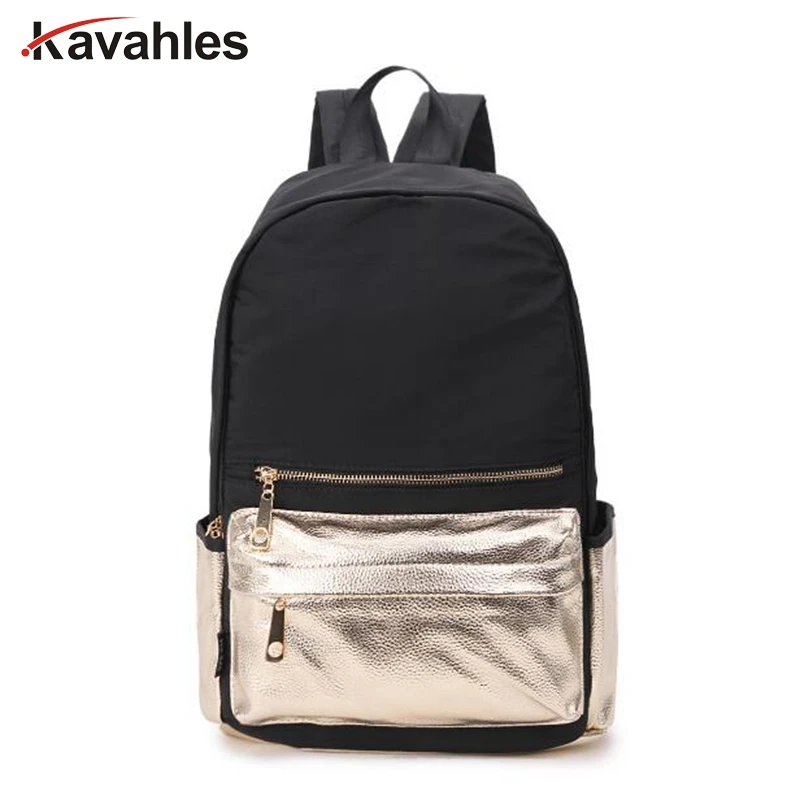 

Waterproof Travel Backpack Shining Color Women Nylon Backpack For Teenager Girls Bagpack Women Casual School Shoulder Bag LW-119