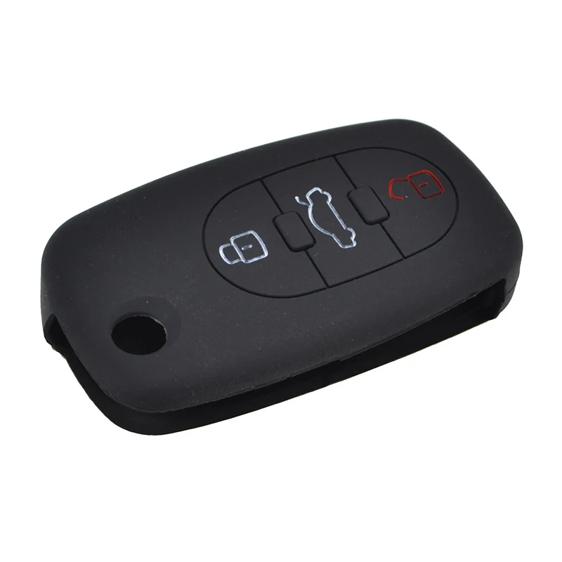 Key Case Cover 3 Button Silicone Car Remote Key Fob Shell Cover Case For Audi A2 A3 S3 A4 S4 RS4 A6 S6 A8 S8 TT Roadster Cabriolet 1997-2006