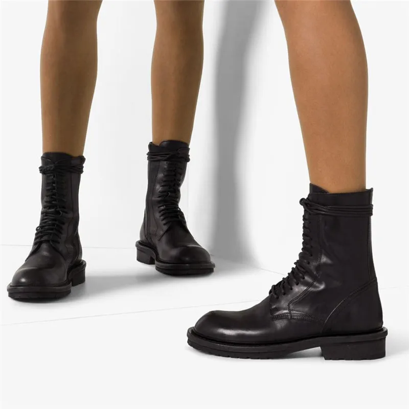Jady Rose/Новинка года; Популярные черные женские ботильоны из мягкой кожи; повседневная обувь на плоской подошве со шнуровкой; женские короткие ботиночки; ботинки для верховой езды на плоской подошве