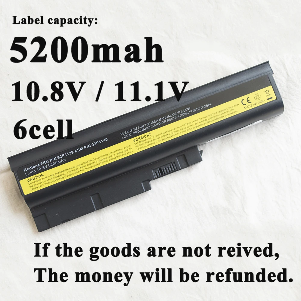 

4400mAh 6 cells Battery For IBM Lenovo ThinkPad R500 SL400 t400 ASM 92P1140 42T4545 41U3198 42T4513,42T4504,41U3196 42T5245