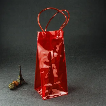 

Free shipping 100pcs PVC Wine Beer Champagne Drink Cooler Chiller Pouch Wine Bottle Ice Bag for Parties