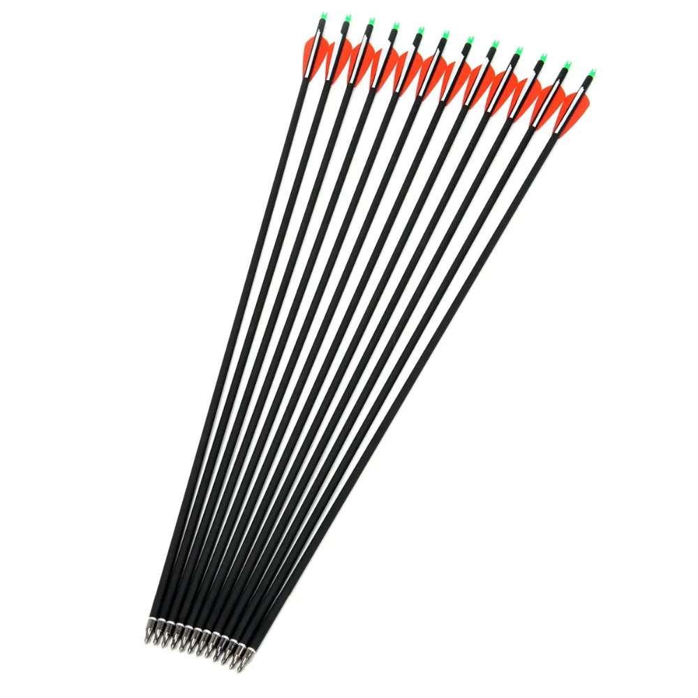 Billig 6 12 24 stücke Carbon Pfeil 28 30 Zoll Länge Wirbelsäule 500 mit Austauschbare Pfeilspitze für Verbindung Recurve bogen Bogenschießen Jagd