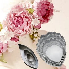 4 шт. и 3 шт./компл. 3D Пион цветок листок розы из нержавеющей стали помадка форма для приготовления изделий из сахара торт декоративные лепестки формы для торта