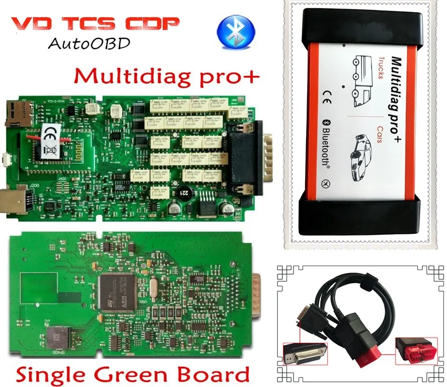 Одна зеленая плата multidiag pro plus VD TCS CDP PRO с bluetooth 2016 0 версия Бесплатная активная