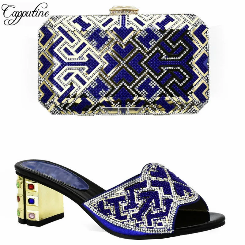 

Capputine Latest Style African Shoes And Bag Set New Italian High Heels Shoe And Matching Bag Set For Dress Free Shipping DF-19