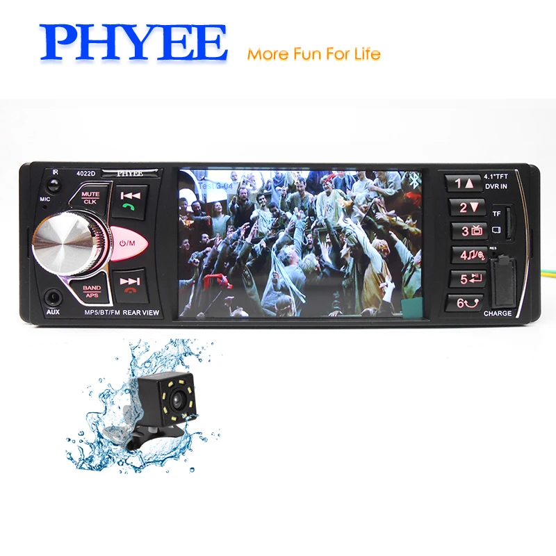 

Autoradio USB MP5 Bluetooth Car Radio 4.1 Inch HD Auto Stereo Audio Video Player Camera Multi OSD Language Head Unit PHYEE 4022D