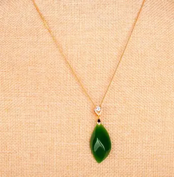 

Spinach Green jasper pendant women 925 silver inlaid and Hetian jade with the shape of the original stone pendant Pendant