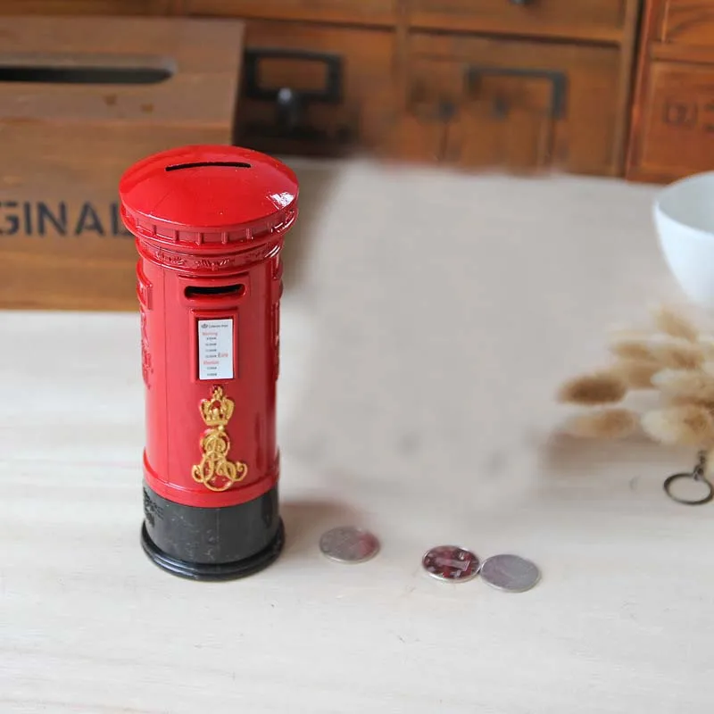 1PC Vintage London Red Mailing Mailbox Saving box Piggy Bank Money Coin