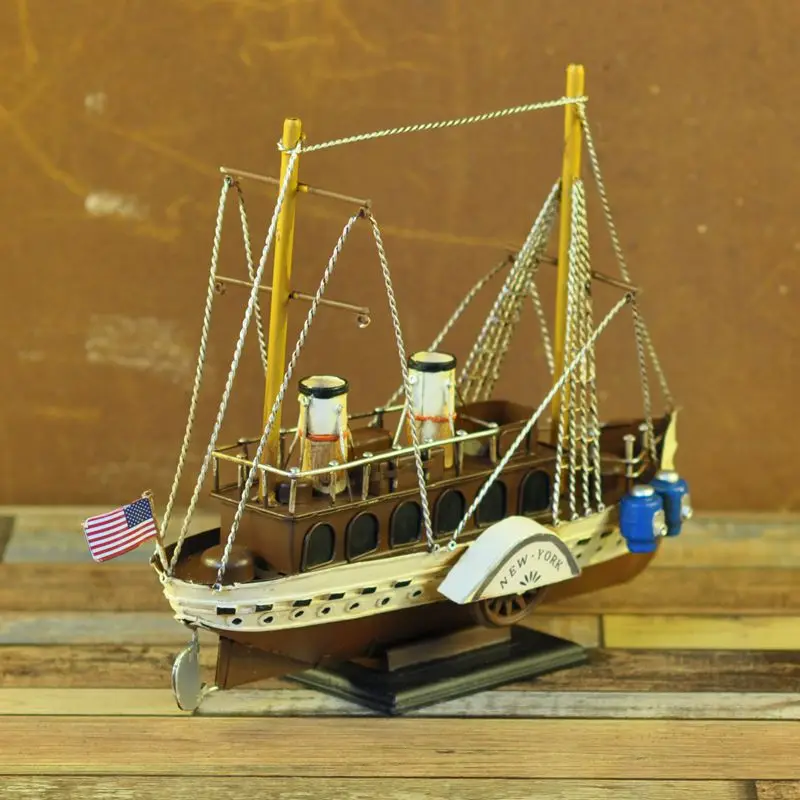 

Birthday Gift Home Decoration Pure Handicraft Iron Ship Model 19th Century American Marklin Ship-Fine Edition