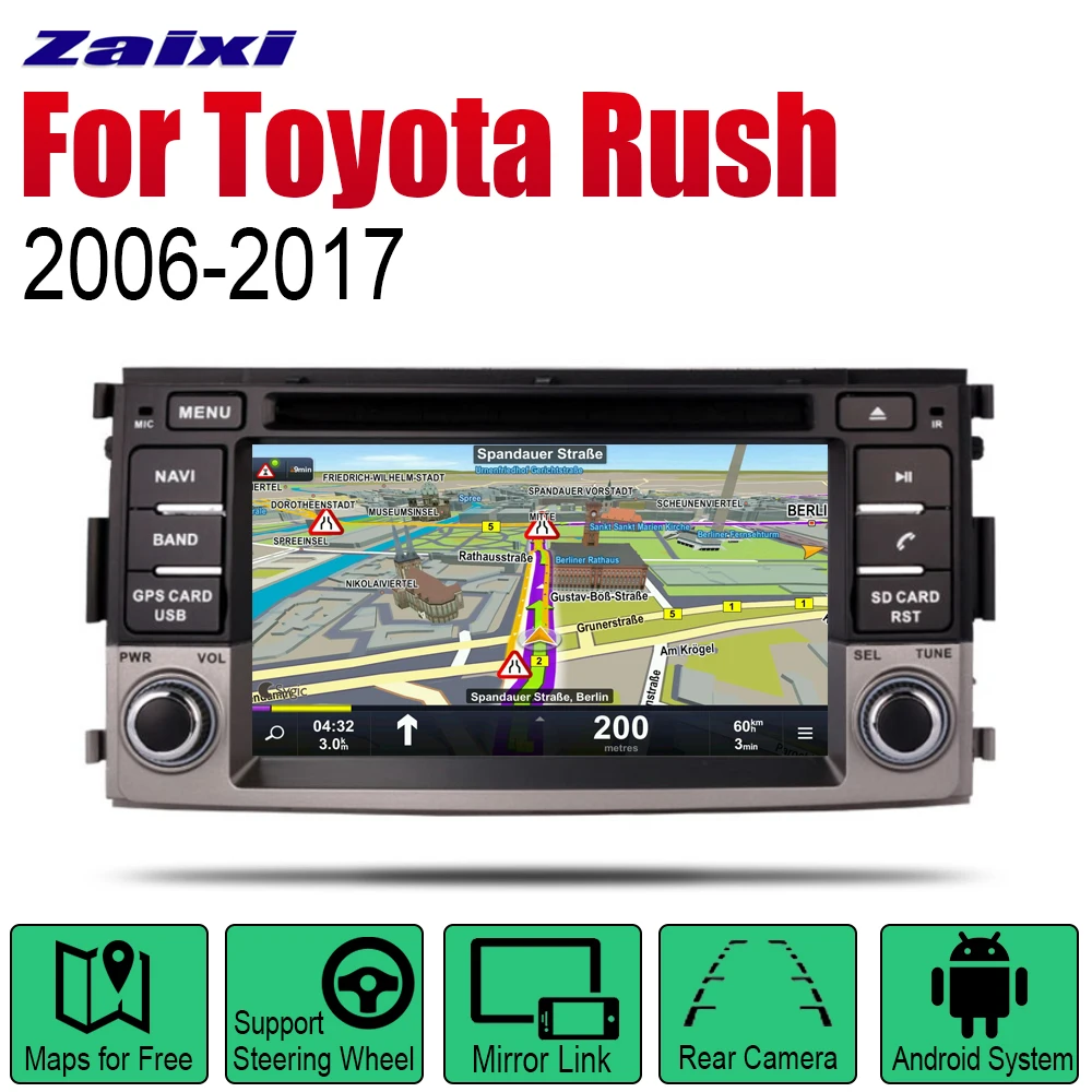 

ZaiXi Android 2 Din Auto Radio DVD For Toyota Rush 2006~2017 Car Multimedia Player GPS Navigation System Radio Stereo