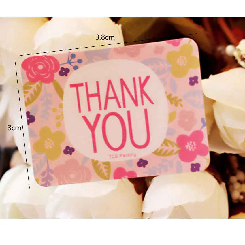 Mesmo para Bolsas de Embalagem de Presente Lote Obrigado Artesanal Flores Rosa Bolo Baking Vedação Etiqueta Autocolante Faça Você 900 Pçs - 7 High Quality Material escolar e de escritório