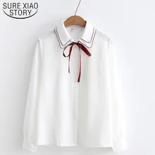 Топы размера плюс, женские рубашки, женские рубашки с длинным рукавом, белая блузка, Blusas Mujer De Moda, Женские топы и блузки, 3142 50