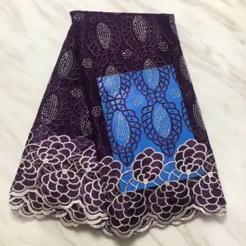 

Wine African Lace Fabric 2019 High Quality Milk Silk Applique Lace Stones French Net Tulle Lace Fabric For Party Dress YYZ030